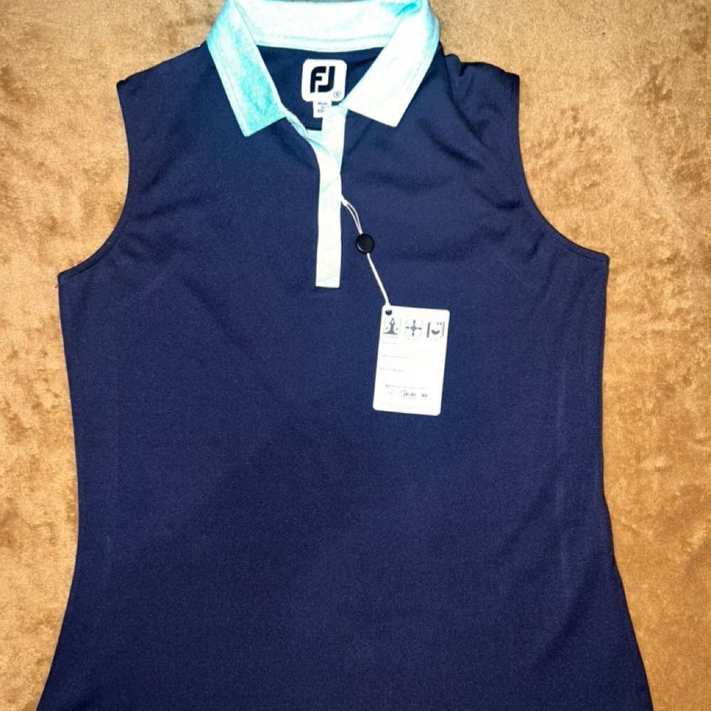 FJ Women's Sleeveless Polo Shirt in Navy - New with Tags size small - Picture 10 of 10